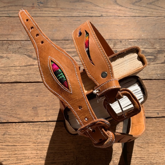 Vintage Guatemalan Leather And Fabric Belt main image 7